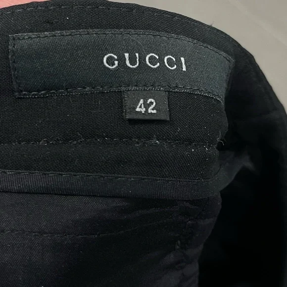 Gucci Vintage Black Wool Blend High Waisted Crop Ankle Pants Trousers Italy 42 M - Picture 4 of 16